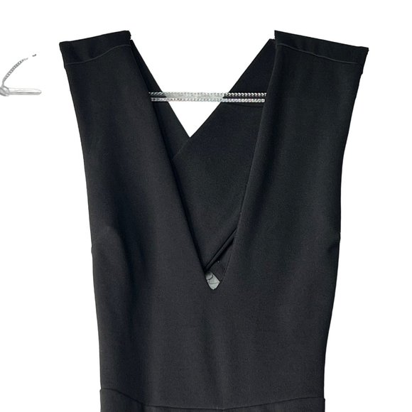 Lulus Jumpsuit Womens Small Black Sleeveless V Neck Wide Leg Cutout Back - Picture 2 of 12